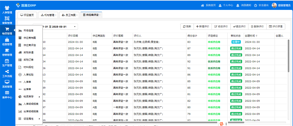 项目列表进度管理